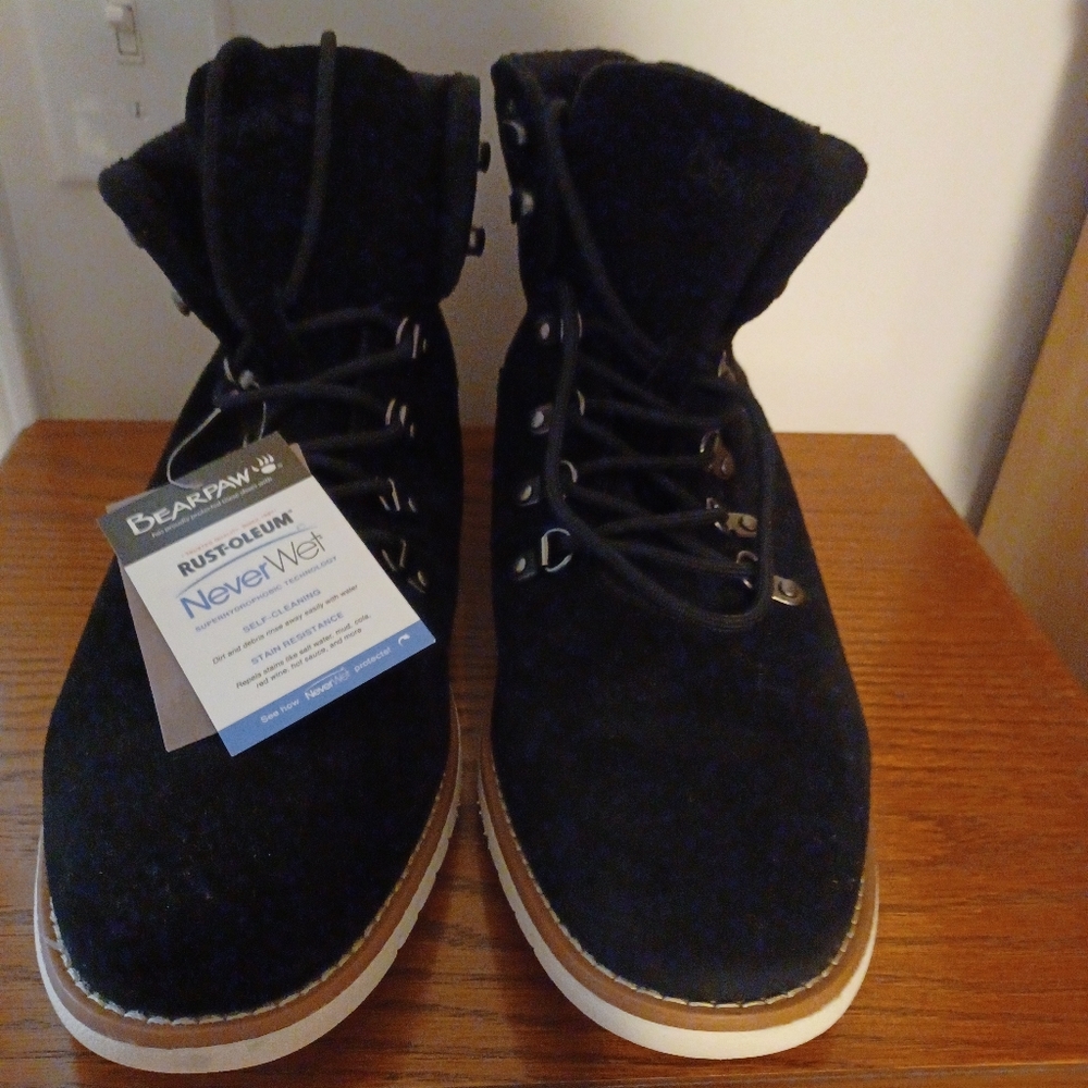BearPaw Women's Black Suede Boots